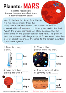 Mars Fact Printable Worksheet: Free Printout for Children